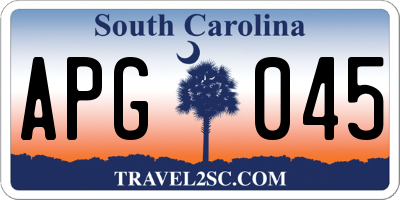 SC license plate APG045