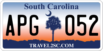 SC license plate APG052