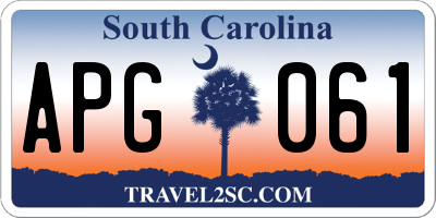 SC license plate APG061