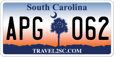 SC license plate APG062