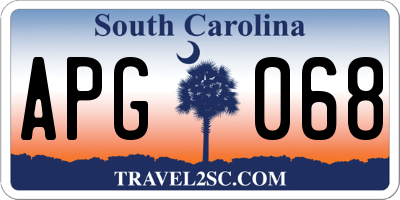 SC license plate APG068