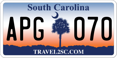 SC license plate APG070