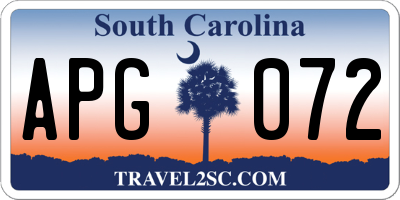 SC license plate APG072