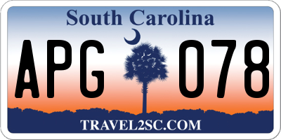 SC license plate APG078