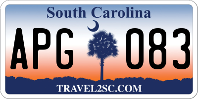 SC license plate APG083
