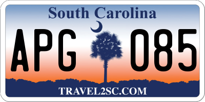 SC license plate APG085