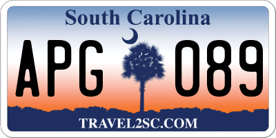 SC license plate APG089