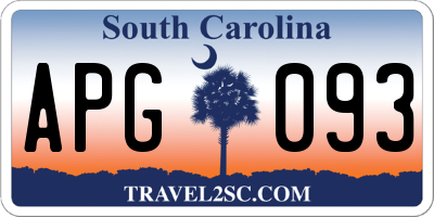 SC license plate APG093