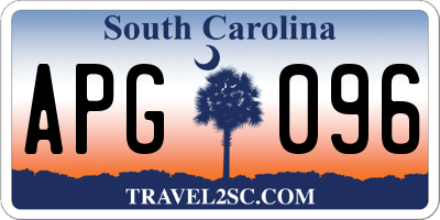 SC license plate APG096