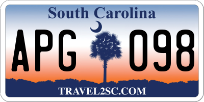 SC license plate APG098