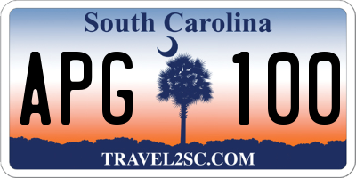 SC license plate APG100