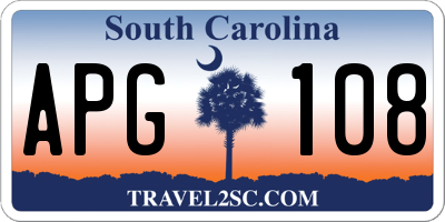 SC license plate APG108