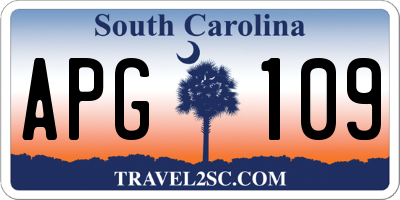 SC license plate APG109