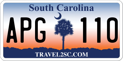 SC license plate APG110