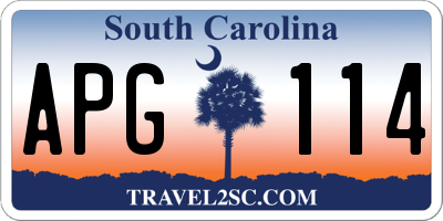 SC license plate APG114