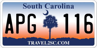 SC license plate APG116