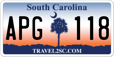 SC license plate APG118