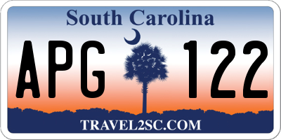 SC license plate APG122