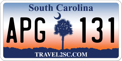SC license plate APG131