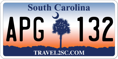 SC license plate APG132