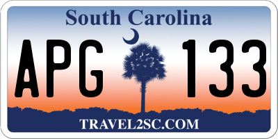 SC license plate APG133