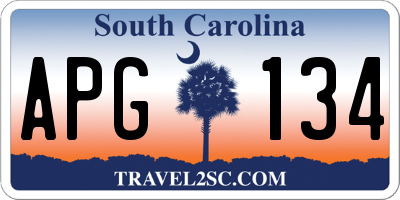 SC license plate APG134