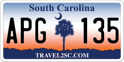 SC license plate APG135