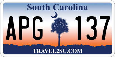 SC license plate APG137