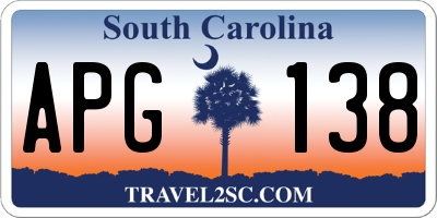 SC license plate APG138