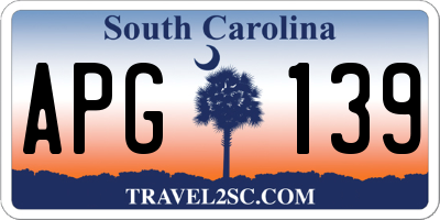 SC license plate APG139