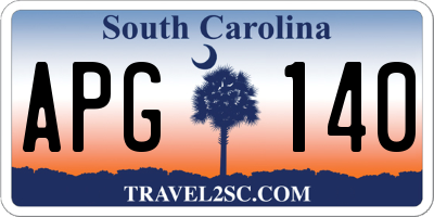 SC license plate APG140