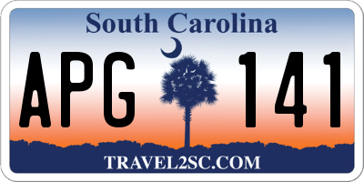SC license plate APG141