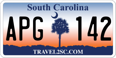 SC license plate APG142