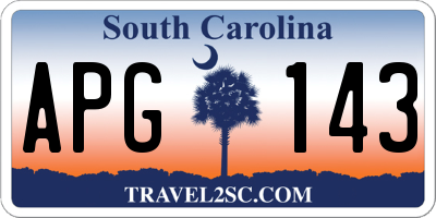 SC license plate APG143