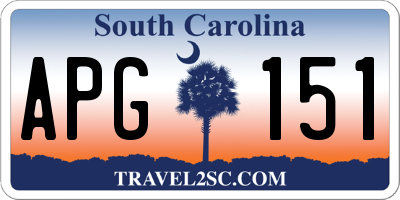 SC license plate APG151