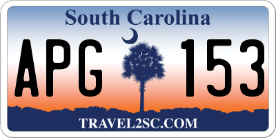 SC license plate APG153