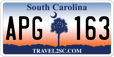 SC license plate APG163