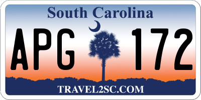 SC license plate APG172