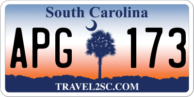 SC license plate APG173