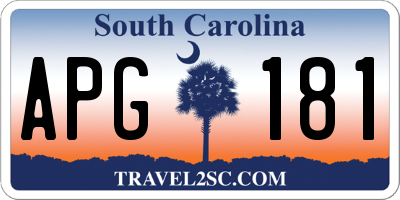 SC license plate APG181