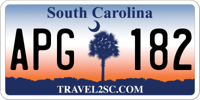 SC license plate APG182