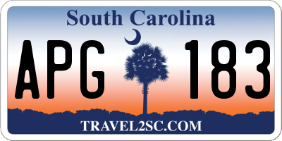 SC license plate APG183