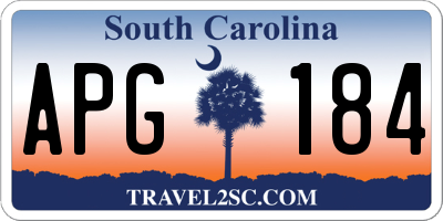 SC license plate APG184