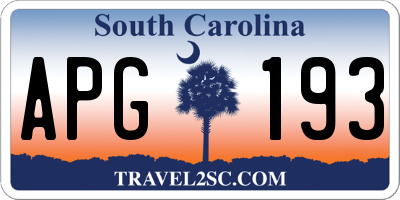 SC license plate APG193