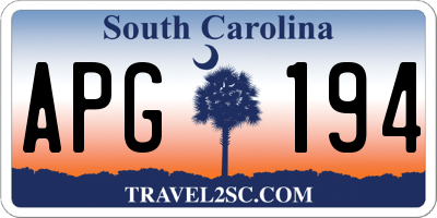 SC license plate APG194