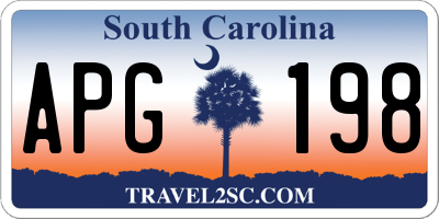 SC license plate APG198