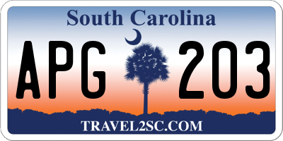 SC license plate APG203