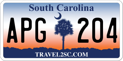 SC license plate APG204