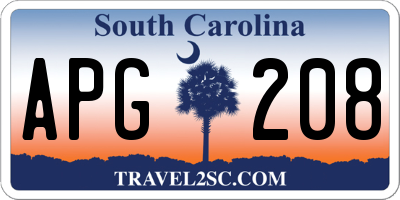 SC license plate APG208