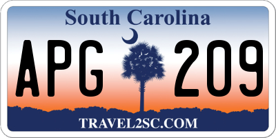 SC license plate APG209